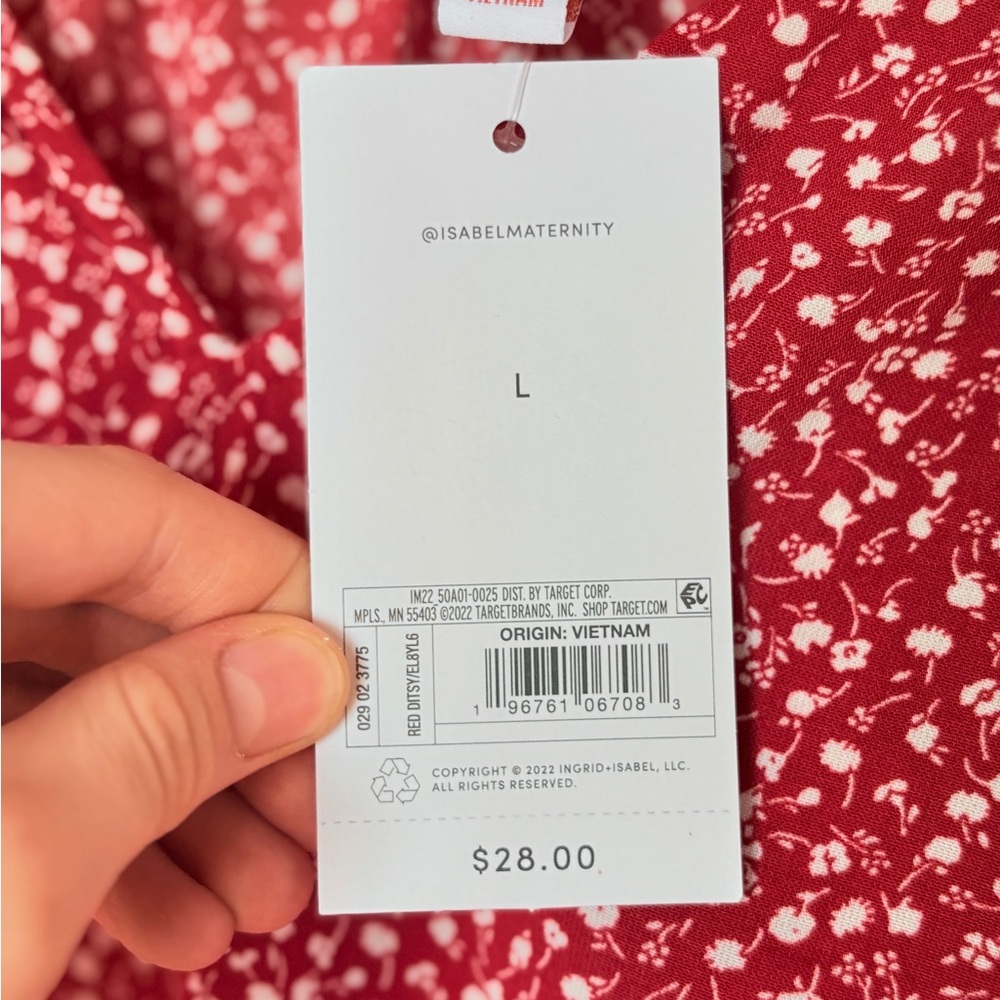 NWT Elegant Red Floral Blouse for Women - Picture 5 of 9